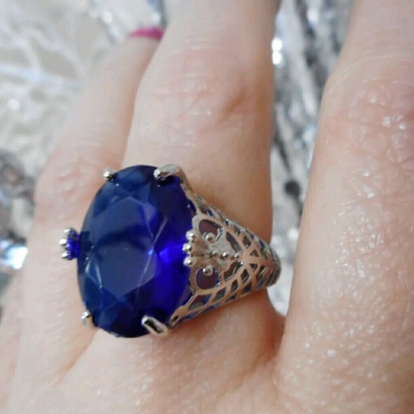 Estate Jewelry - Estate Large Dark Blue Sapphire Quartz in .925 😍